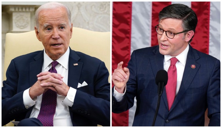 Joe Biden and Mike Johnson.