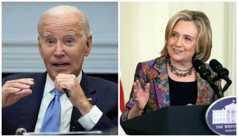 President Joe Biden and Hillary Clinton