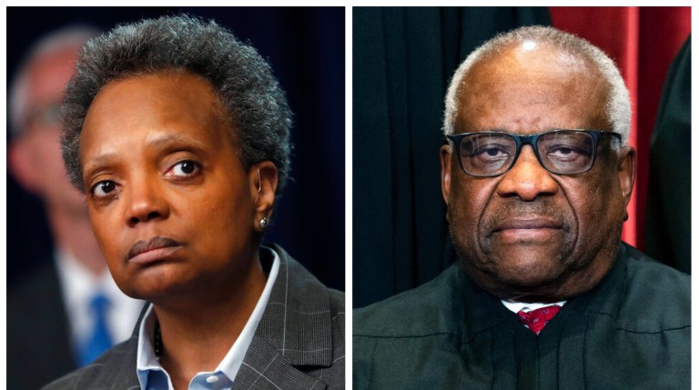 Lori Lightfoot and Clarence Thomas.