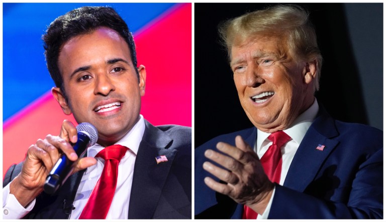 Vivek Ramaswamy and Donald Trump.