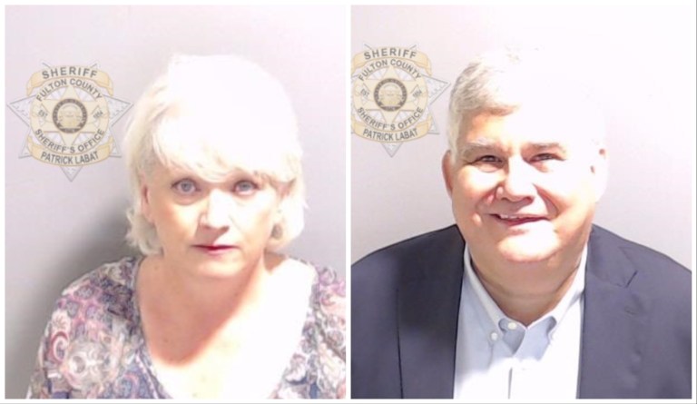 Two co-defendants in the sweeping racketeering indictment against former President Donald Trump. Cathleen Latham (left) and David Shafer (right) both say their roles as alternate electors should give them the ability to shift their criminal case to federal court.