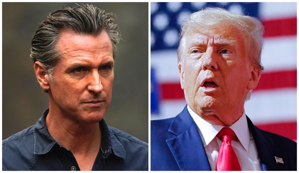 Gavin Newsom and Donald Trump.