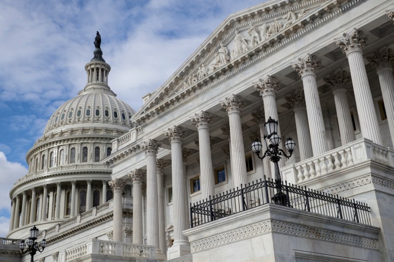 The Capitol is seen in Washington, Friday, April 7, 2017, as the Senate confirmed President Donald Trump's Supreme Court nominee Neil Gorsuch. The Republican health care bill remains in shambles and budget chores remain as lawmakers in the Senate and the House headed home for a two-week recess.                                                