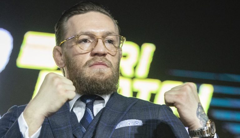 UFC fighter Conor McGregor with his fists up.