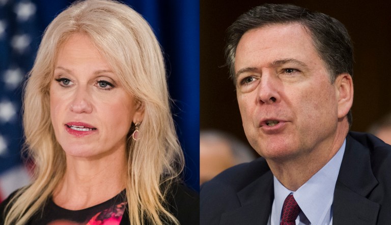 Kellyanne Conway and James Comey.