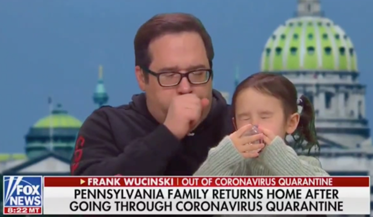 ‘They said I’m fine’: Man who tested negative for coronavirus coughs through TV interview