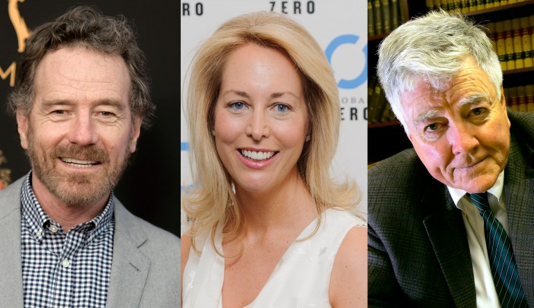 Bryan Cranston, Valerie Plame, and Paul 'Pete' McCloskey.