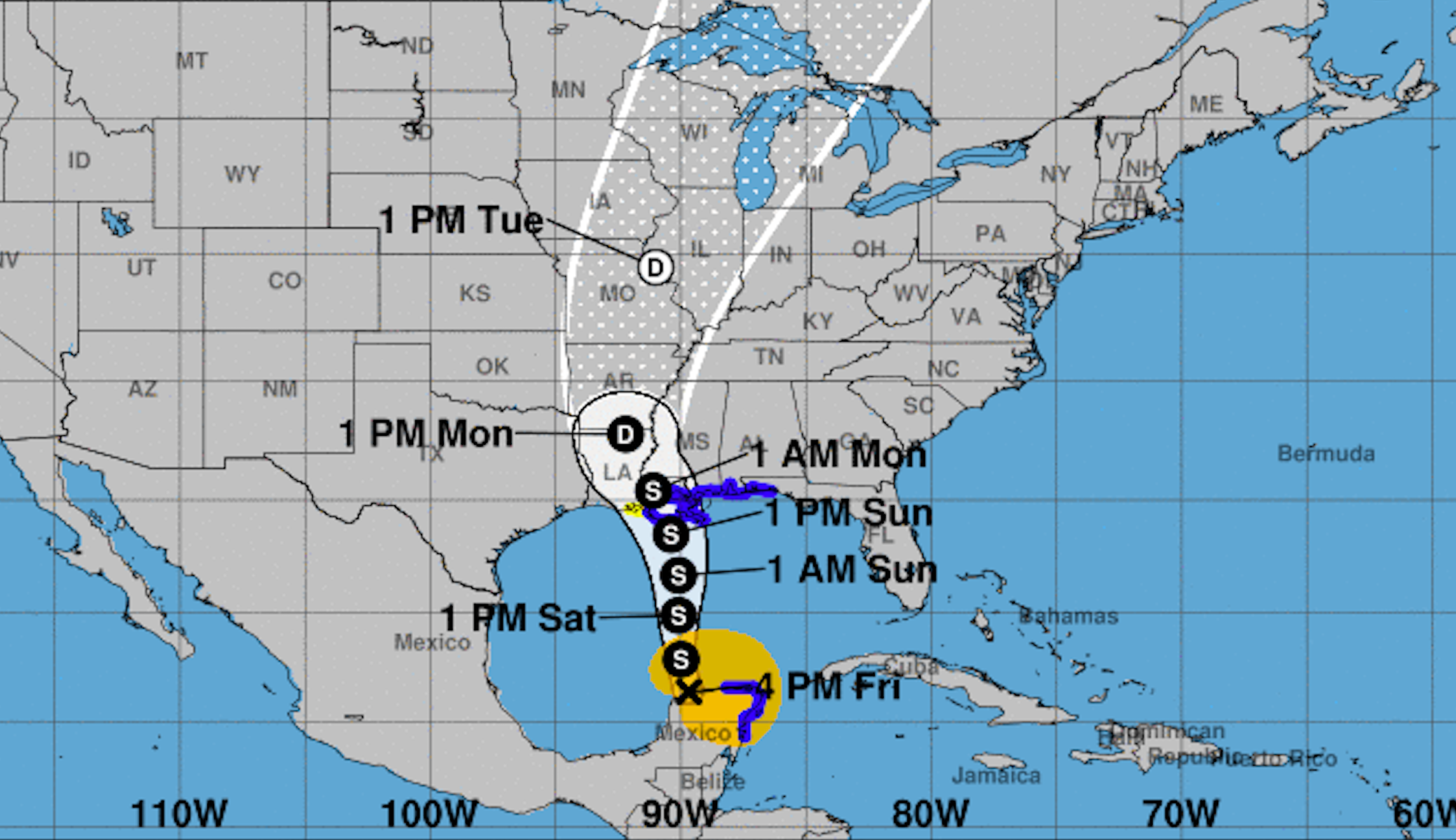 Warnings issued for Gulf states as Tropical Storm Cristobal turns north toward the US