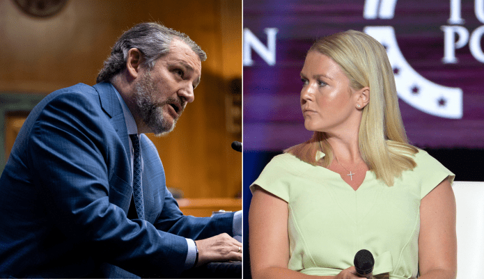 Sen. Ted Cruz (R-TX, left) has endorsed House GOP hopeful Karoline Leavitt (right) in her campaign against Rep. Chris Pappas (D-NH).