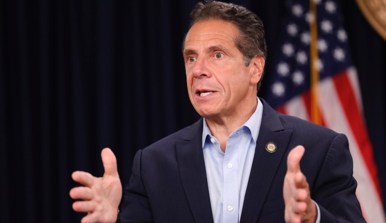 New York Gov. Andrew Cuomo speaks to reporters after signing a bill that increases the statute of limitations in rape cases in New York, Wednesday, Sept. 18, 2019.