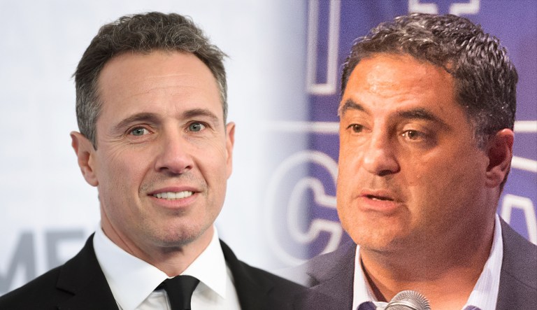 Chris Cuomo and Cenk Uygur are seen.