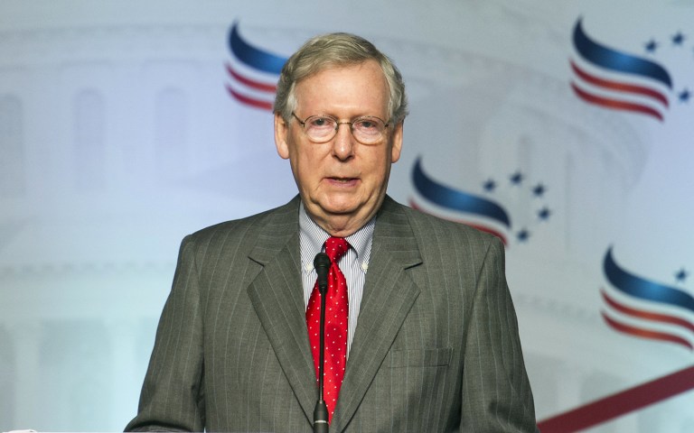 Civil rights groups push Senate Majority Leader Mitch McConnell to pass bipartisan sentencing reform legislation in weeks after election. (AP Photo/Cliff Owen)