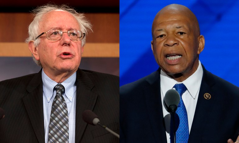 Former presidential candidate Sen. Bernie Sanders, I-Vt., and Rep. Elijah Cummings, D-Md., sent a letter Thursday to Ariad Pharmaceuticals for answers about Iclusig, which treats a bone marrow cancer that makes too many white blood cells. (AP Photo/Jacquelyn Martin)