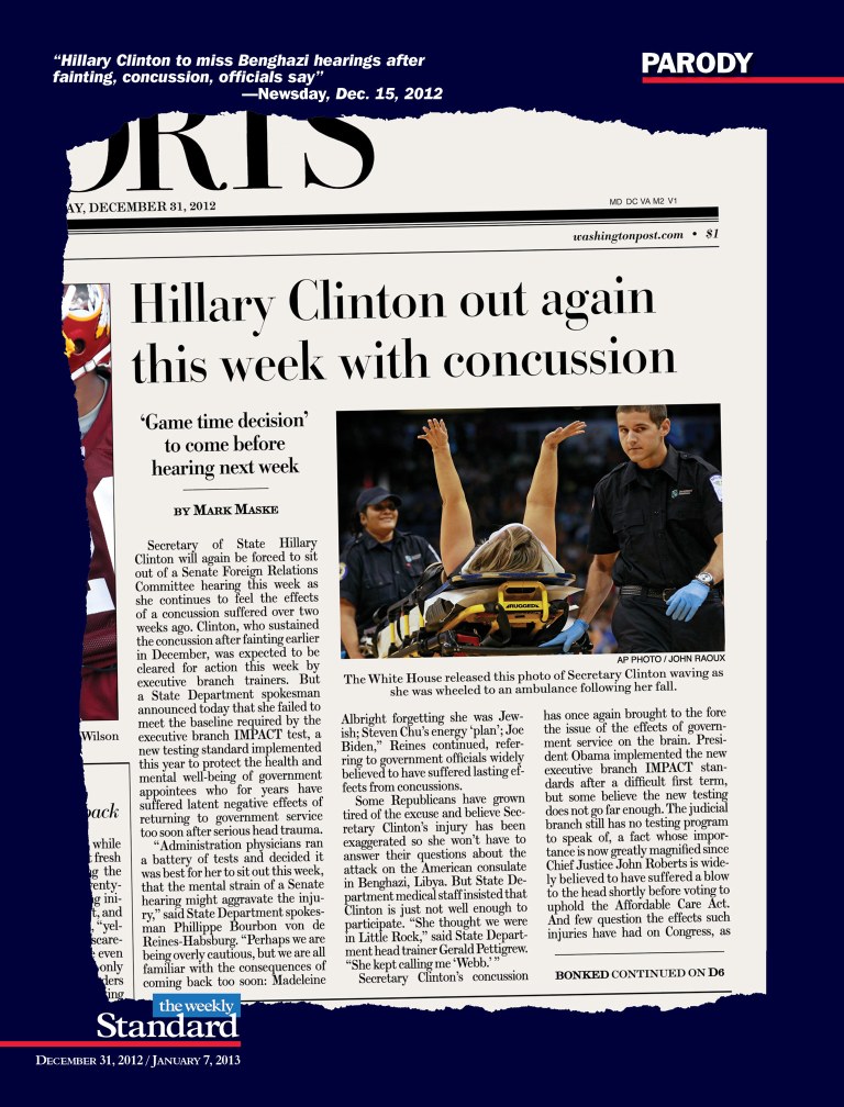 Clinton’s convenient concussion