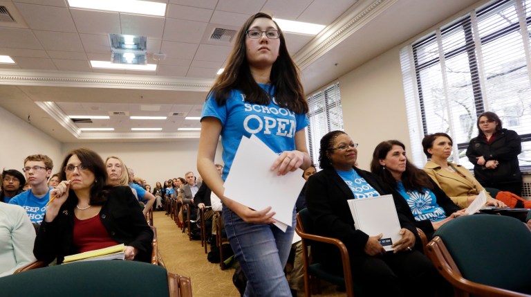 Jeffries said the platform change moved the party away from President Obama's education policies. (AP Photo/Elaine Thompson)