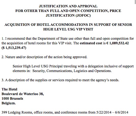 Obama’s Second $1.5M Brussels Hotel Bill in Less Than Three Months