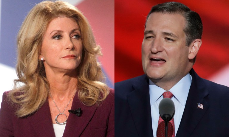 Wendy Davis said she didn't know whether she would run against Sen. Ted Cruz, R-Texas, in 2018. (AP Photos)
