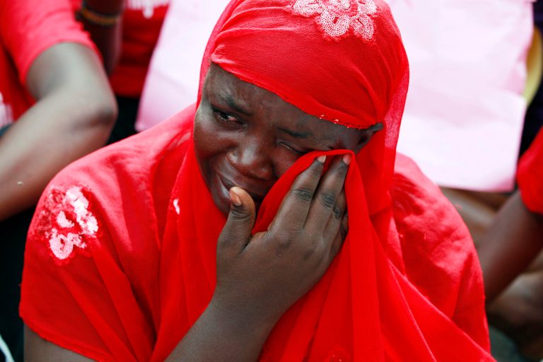 A woman attends a demonstration calling on the government to rescue the kidnapped school girls of a government secondary school Chibok, outside the defense headquarters in Abuja, Nigeria, Tuesday May 6, 2014. Their plight Ã? and the failure of the Nigerian military to find them Ã? has drawn international attention to an escalating Islamic extremist insurrection that has killed more than 1,500 so far this year. Boko Haram, the name means 