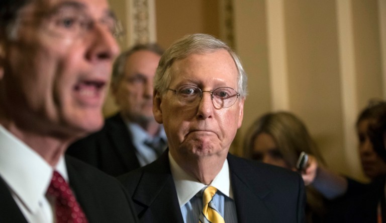 Republican senators said the plan now is to use the rest of this week to find a way for at least 50 lawmakers to support the healthcare bill. (AP Photo/J. Scott Applewhite)