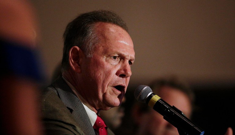 Alabama Senate candidate Roy Moore's first speech at the Values Voter Summit was mainly based on poetry commentary. (AP Photo/Brynn Anderson)