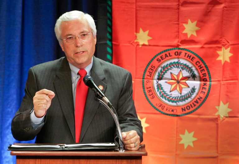 Cherokee Nation Principal Chief Bill John Baker signed an executive order last week raising the minimum wage for tribal employees to $9.50 over the next two years. (AP Photo/David Crenshaw)