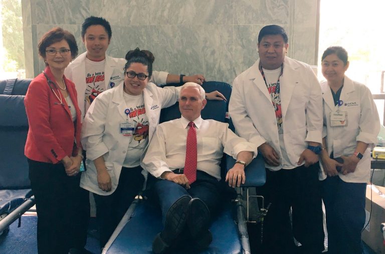 A number of lawmakers donated blood Tuesday. (@VP/Twitter)