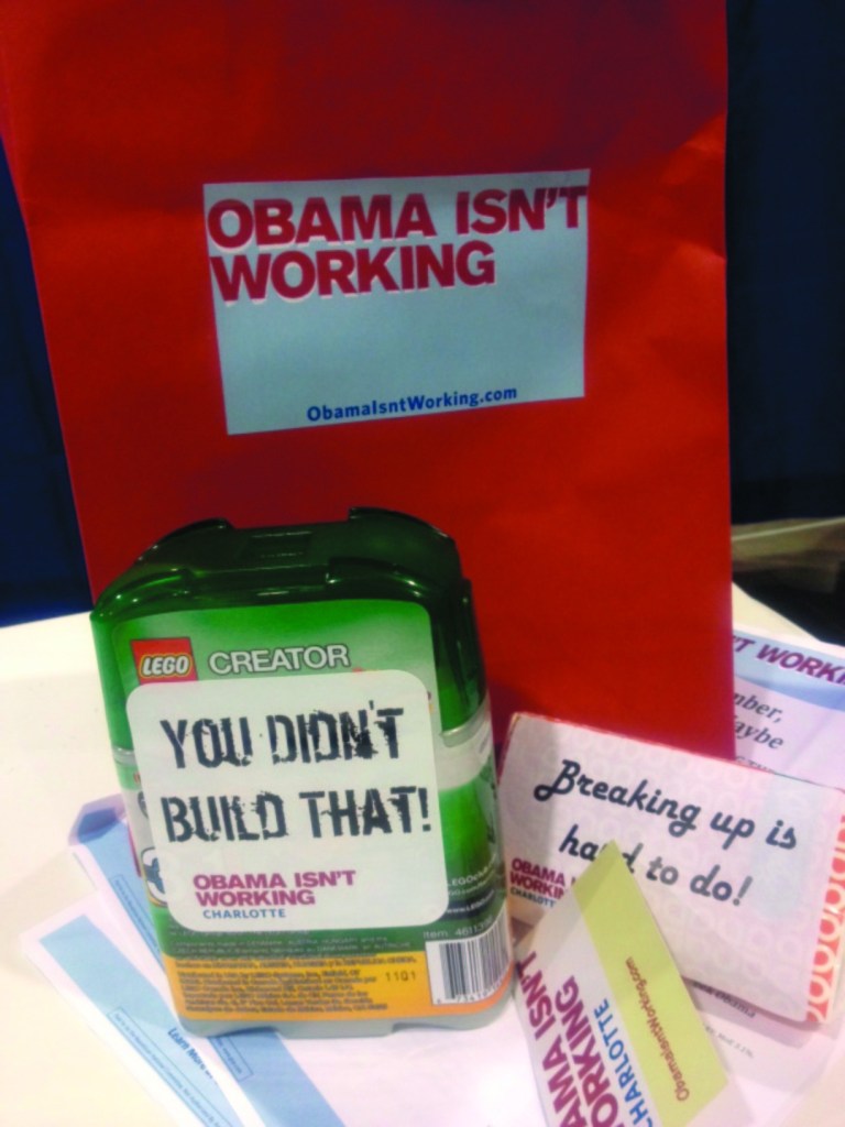 The GOP swag bag mocks President Obama.