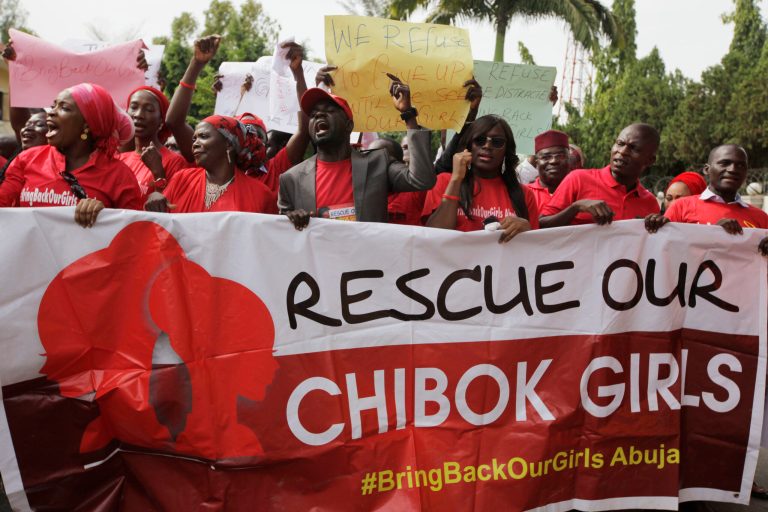 Women attend a demonstration calling on the government to rescue the kidnapped schoolgirls of the Chibok secondary school, in Abuja, Nigeria, Tuesday, May 13, 2014. A Nigerian government official said 
