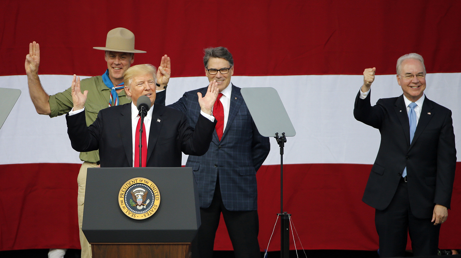 Trump jokes in speech to Boy Scouts he’ll fire Tom Price if Obamacare isn’t repealed