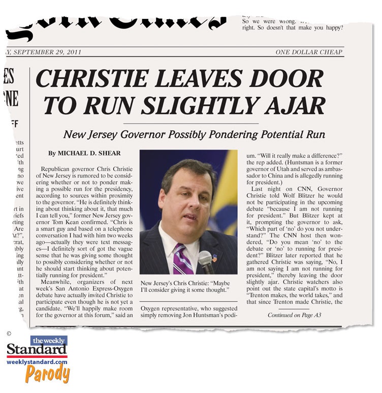 Christie Leaves Door on Run Slightly Ajar