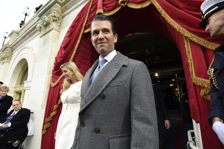 The president's son tweeted an emoji of a check mark next to the phrase 