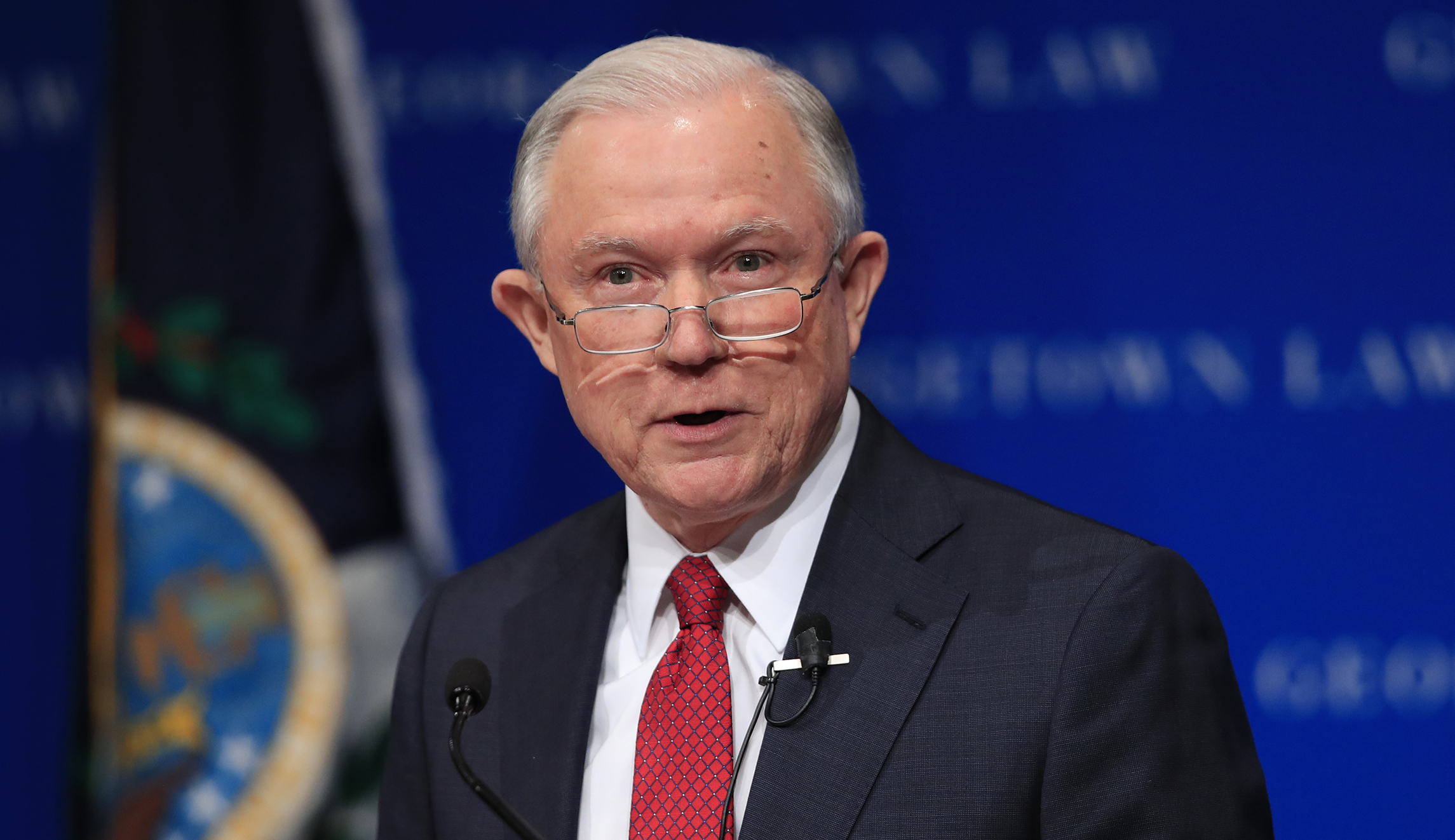 Jeff Sessions makes Russia joke before speech: ‘Is Ambassador Kislyak in the room?’