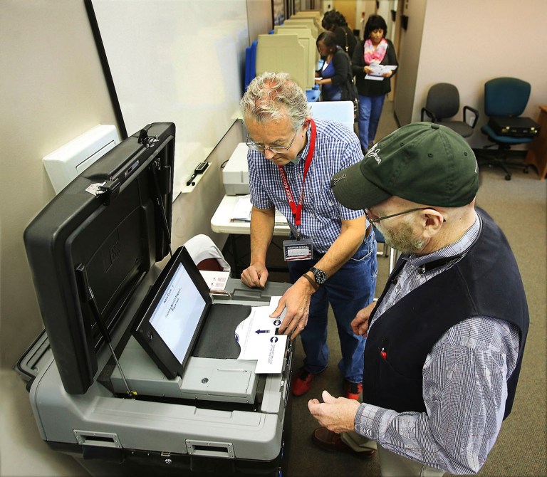 The Democrats' preferred choice has been reduced to running as a write-in candidate. (John Badman/The Telegraph via AP)