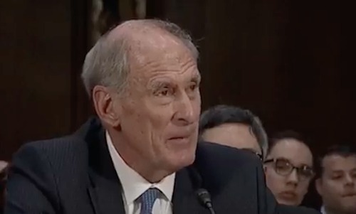Former Sen. Dan Coats, R-Ind., appeared before the Senate Intelligence Committee for his confirmation hearing to serve as the director of national intelligence. (Screen shot)
