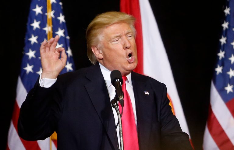 The Republican civil war escalated Tuesday as Donald Trump trained his fire on down-ballot candidates of his own party. (AP Photo/Gerald Herbert)