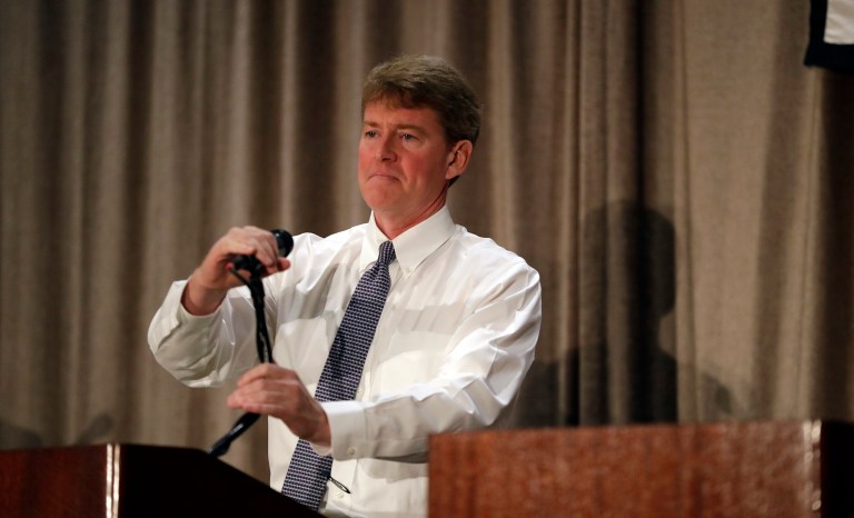 The National Education Association, the largest teachers' union in the country, is opening up its wallet for the 2016 elections. It's just given $500,000 to the Democrat running for governor in Missouri, Chris Koster. (AP Photo/Jeff Roberson)