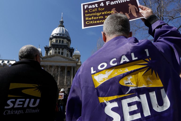 Members of the Service Employees International Union (AP/Seth Perlman)