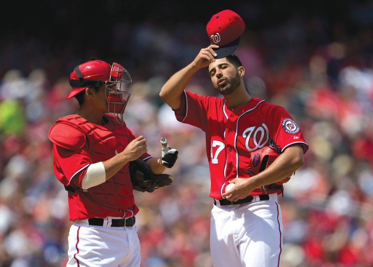 Evan Vucci/AP
Gio Gonzalez allowed seven runs on seven hits in five innings as the Nationals lost to the Braves for the third straight day.