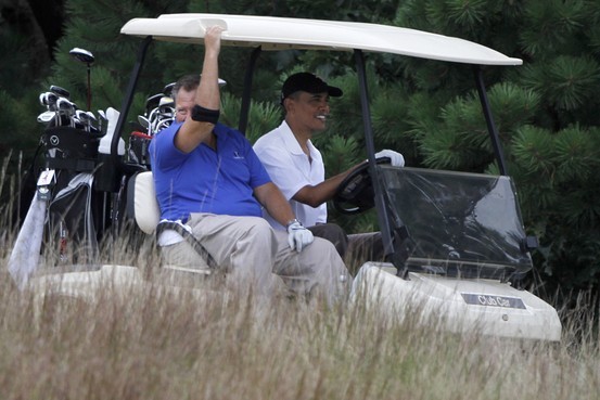 Obama hits Romney for same investment his golfing buddy made