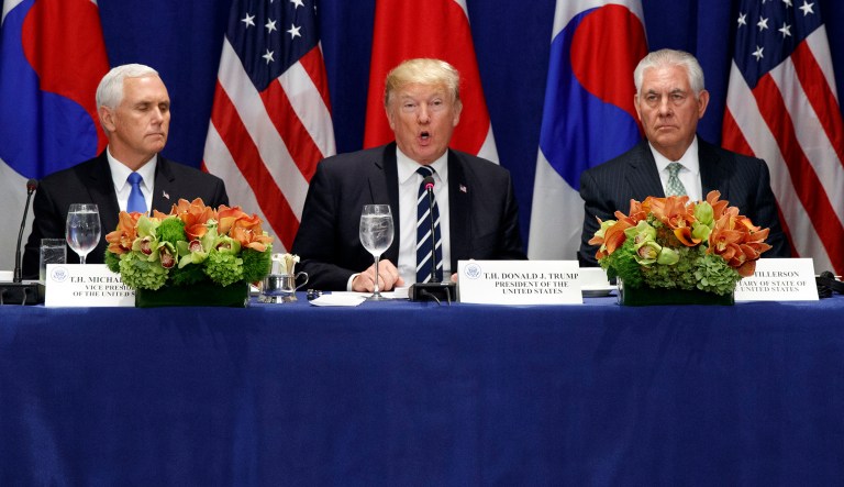 President Trump signed an executive order on Thursday to crack down on individuals, banks, and businesses that are involved in trade with North Korea. (AP Photo/Evan Vucci)
