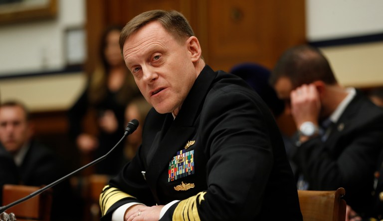 Adm. Mike Rogers, who leads the National Security Agency, told the Senate Armed Services Committee he has not received authorization from President Trump or Defense Secretary Jim Mattis to take action against Russian actors. (AP Photo/Pablo Martinez Monsivais)