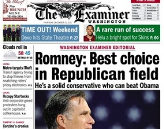The Washington Examiner Endorses Mitt Romney