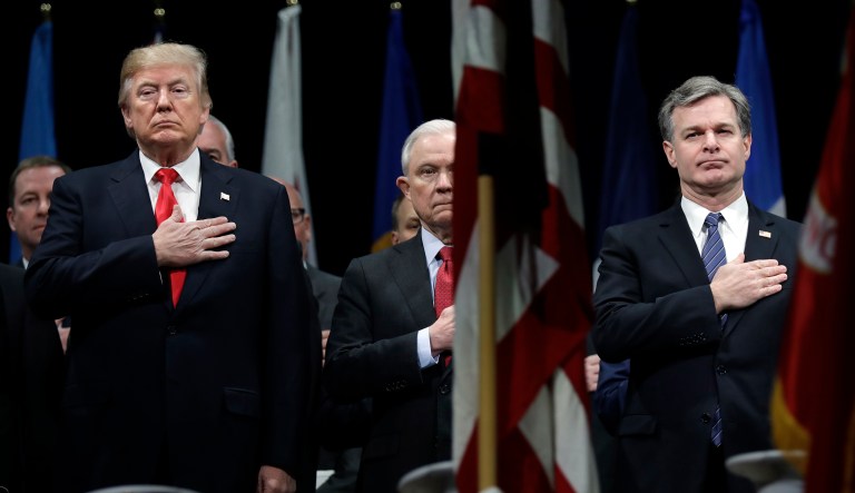 Federal law enforcement officials are not supposed to be allies of the president. Equally, they are not supposed to be his antagonists. (AP Photo/Evan Vucci)