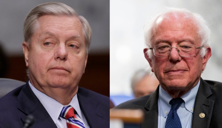 The two senators sparred over healthcare in a debate Monday night. (AP images)