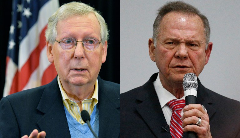 McConnell said Moore, if elected and seated in the Senate, would face an immediate investigation by the Senate Ethics Committee. (AP images)