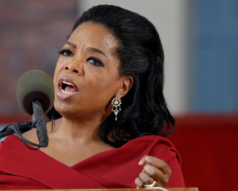   FILE - In this May 30, 2013 file photo, Oprah Winfrey speaks during Harvard University's commencement ceremonies in Cambridge, Mass. President Barack Obama will bestow the nationâs highest civilian honor on Oprah Winfrey and former President Bill Clinton later this year. Clinton and Winfrey will receive the Presidential Medal of Freedom at the White House along with 14 others, including former Sen. Richard Lugar and womenâs rights activist Gloria Steinem. (AP Photo/Elise Amendola, File)  