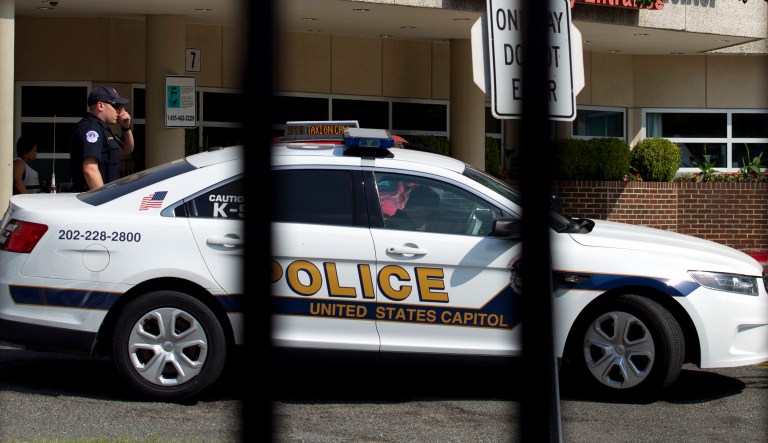 A two-car crash near the Capitol resulted in a controlled detonation. (AP Photo/Jose Luis Magana)
