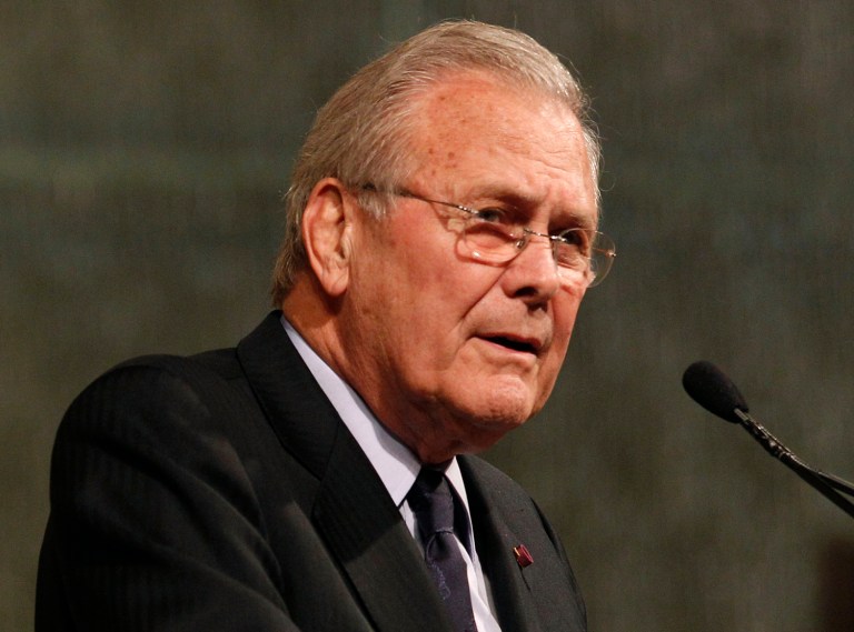 Donald Rumsfeld, 84, said President George H.W. Bush was 