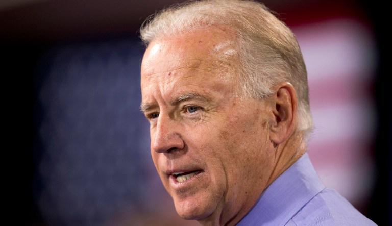 Former Vice President Joe Biden made a bold prediction Tuesday, saying he believed Democratic Senate candidate Doug Jones would win Alabama's special election on Dec. 12. (AP Photo/Julie Jacobson)