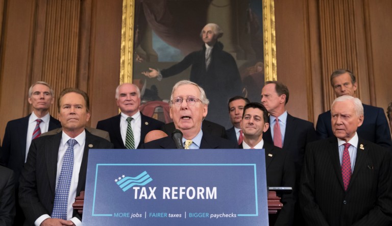 Republicans working on conferencing the House and Senate tax bills were still exchanging proposals between the two chambers Tuesday evening in anticipation of a public conference meeting on the bill Wednesday. (AP Photo/J. Scott Applewhite, file)